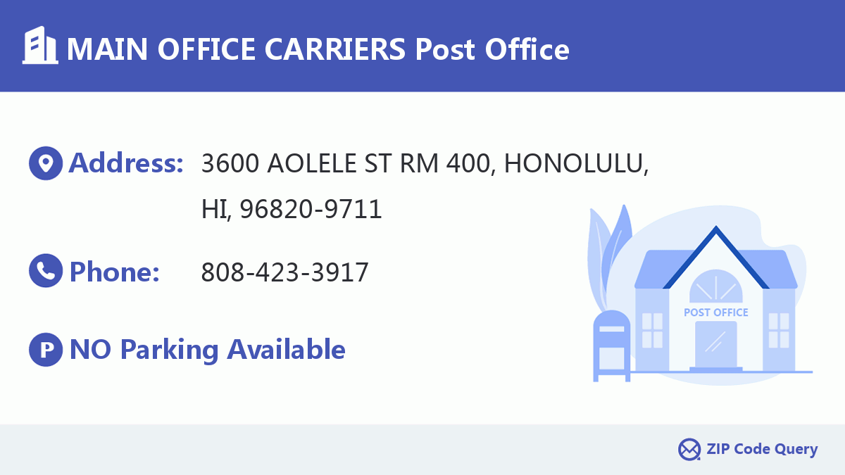 Post Office:MAIN OFFICE CARRIERS